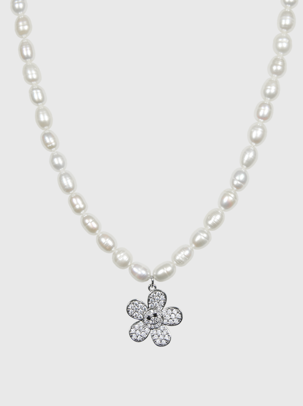 AWE Pearl Sunflower Smiley Necklace
