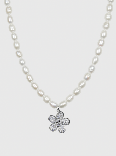 AWE Pearl Sunflower Smiley Necklace