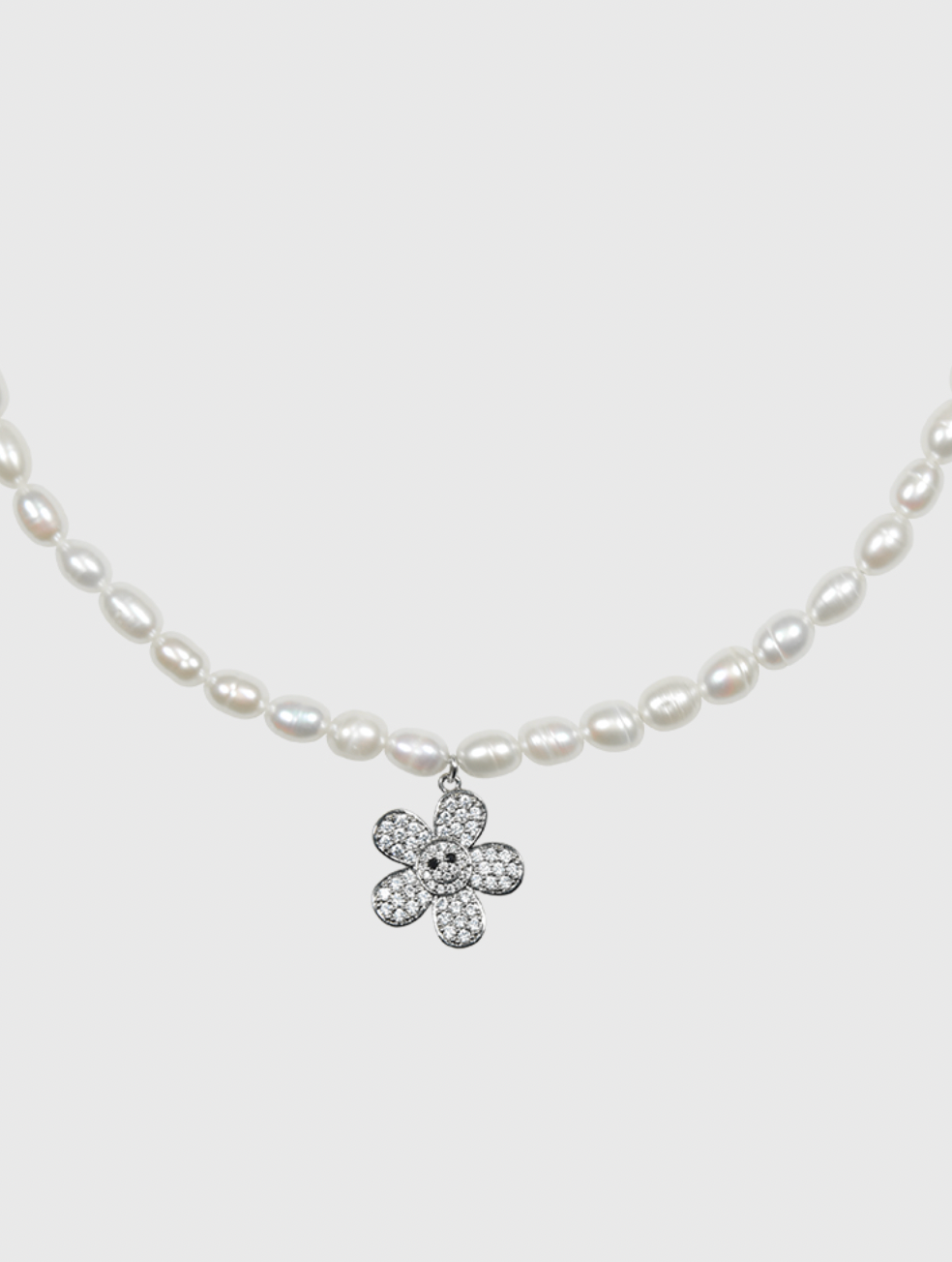 AWE Pearl Sunflower Smiley Necklace