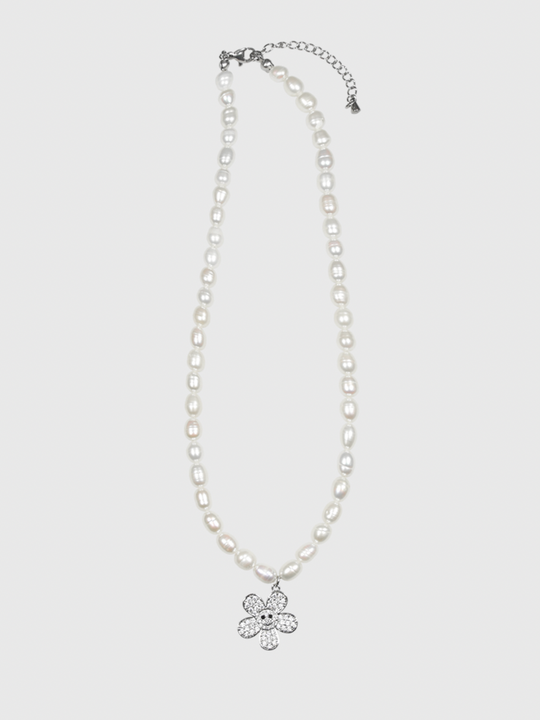 AWE Pearl Sunflower Smiley Necklace