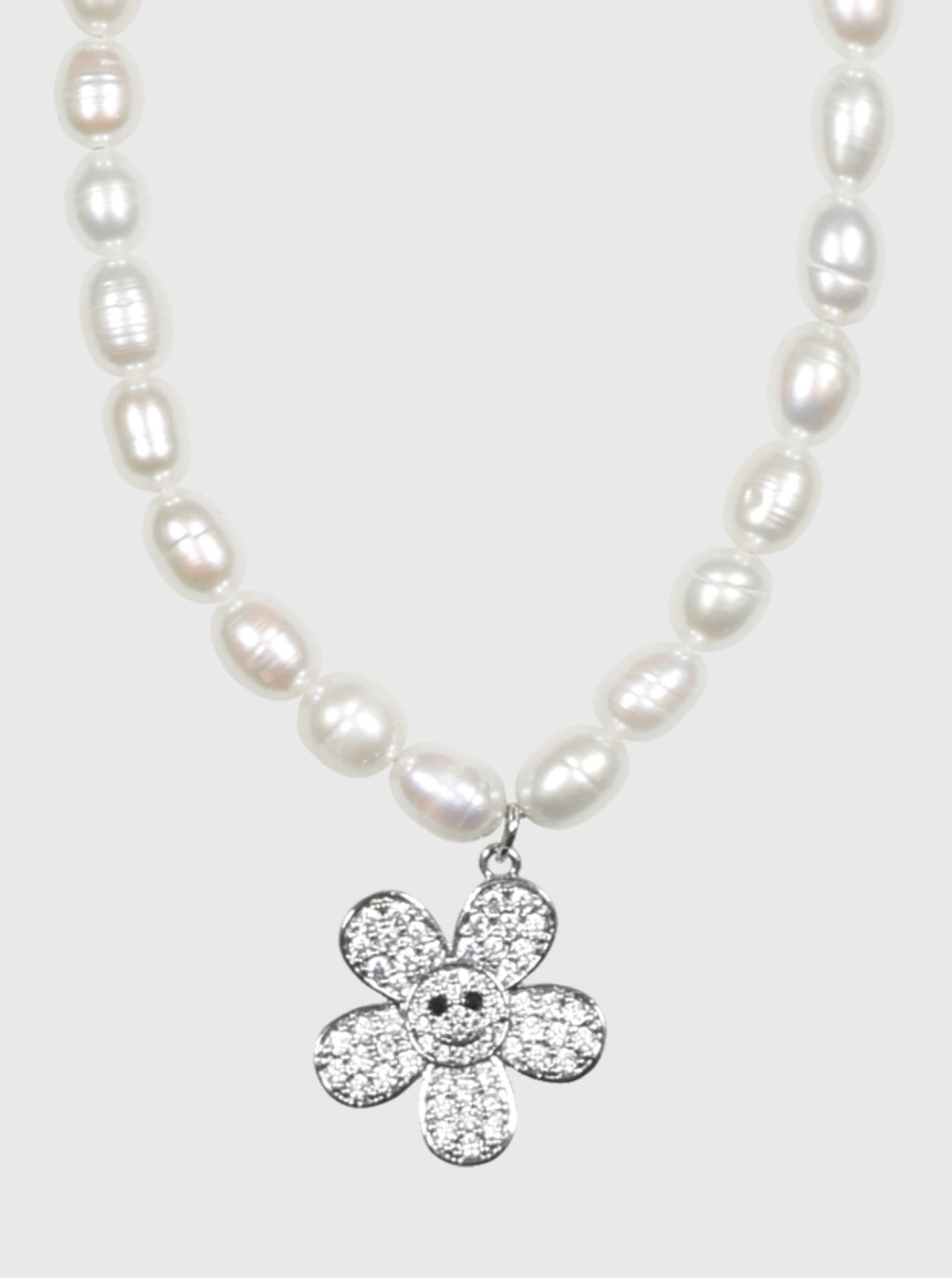 AWE Pearl Sunflower Smiley Necklace
