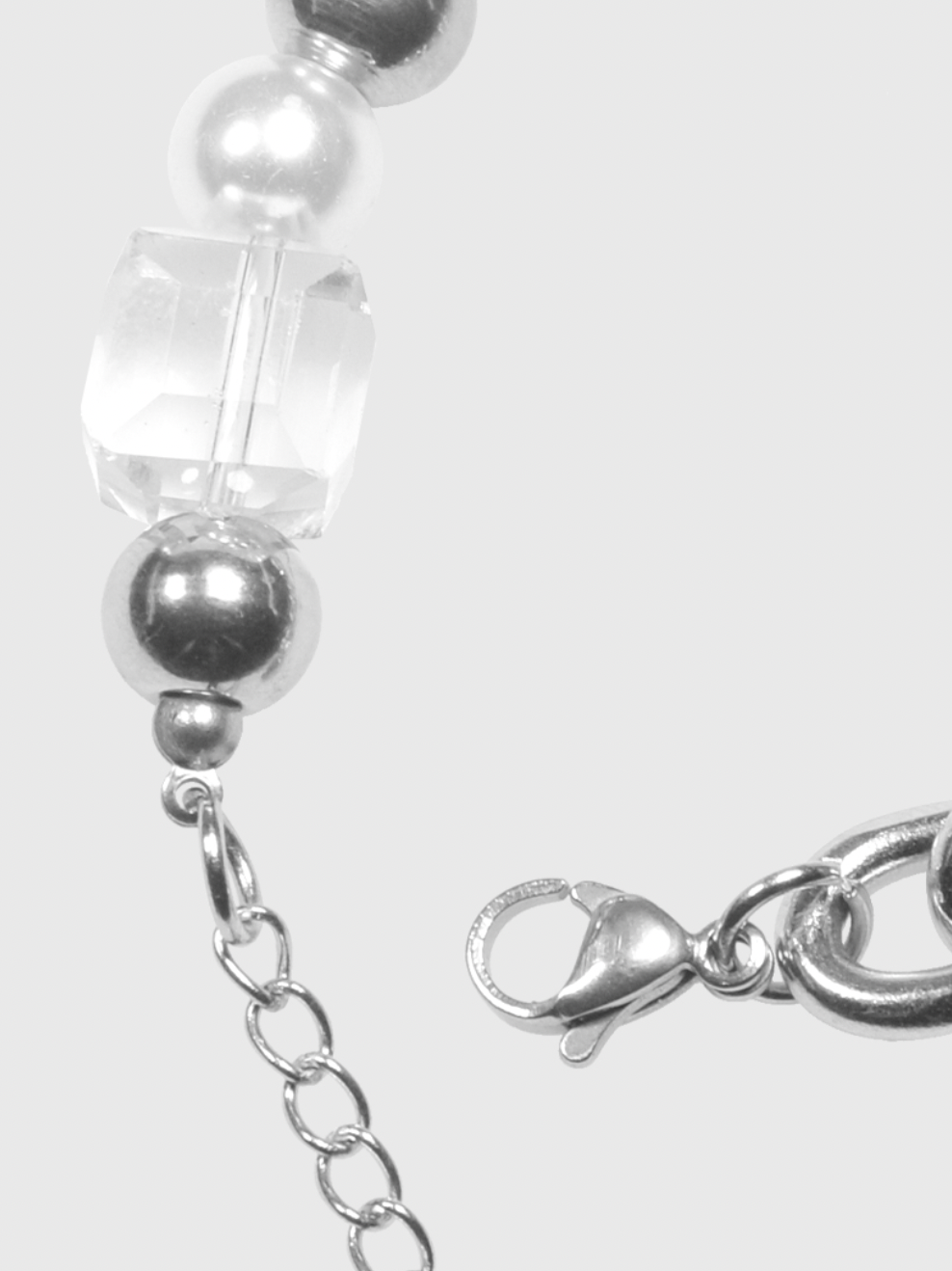 AWE Pearl Sugar Cube Crystal Necklace