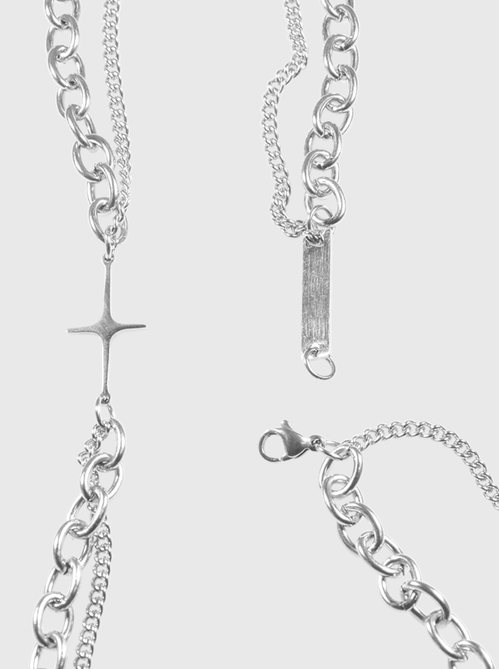 AWE Cross Star Stacking Necklace