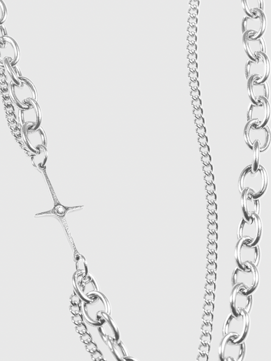 AWE Cross Star Stacking Necklace
