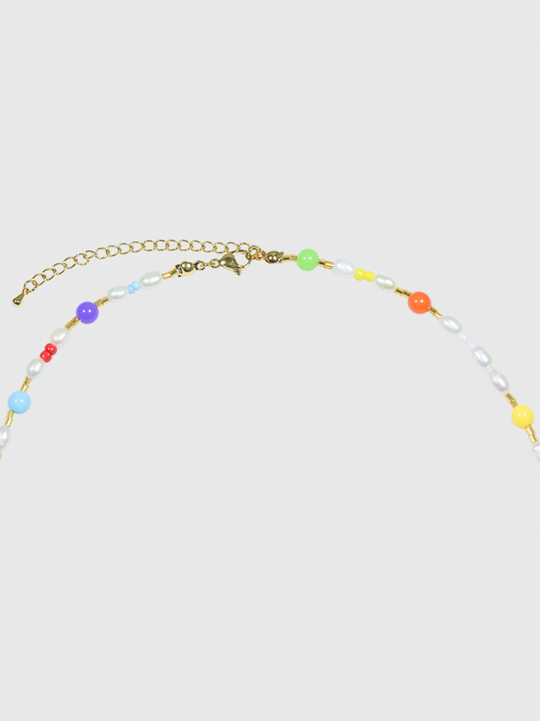 AWE Colorful Beads Pearl Flower Necklace