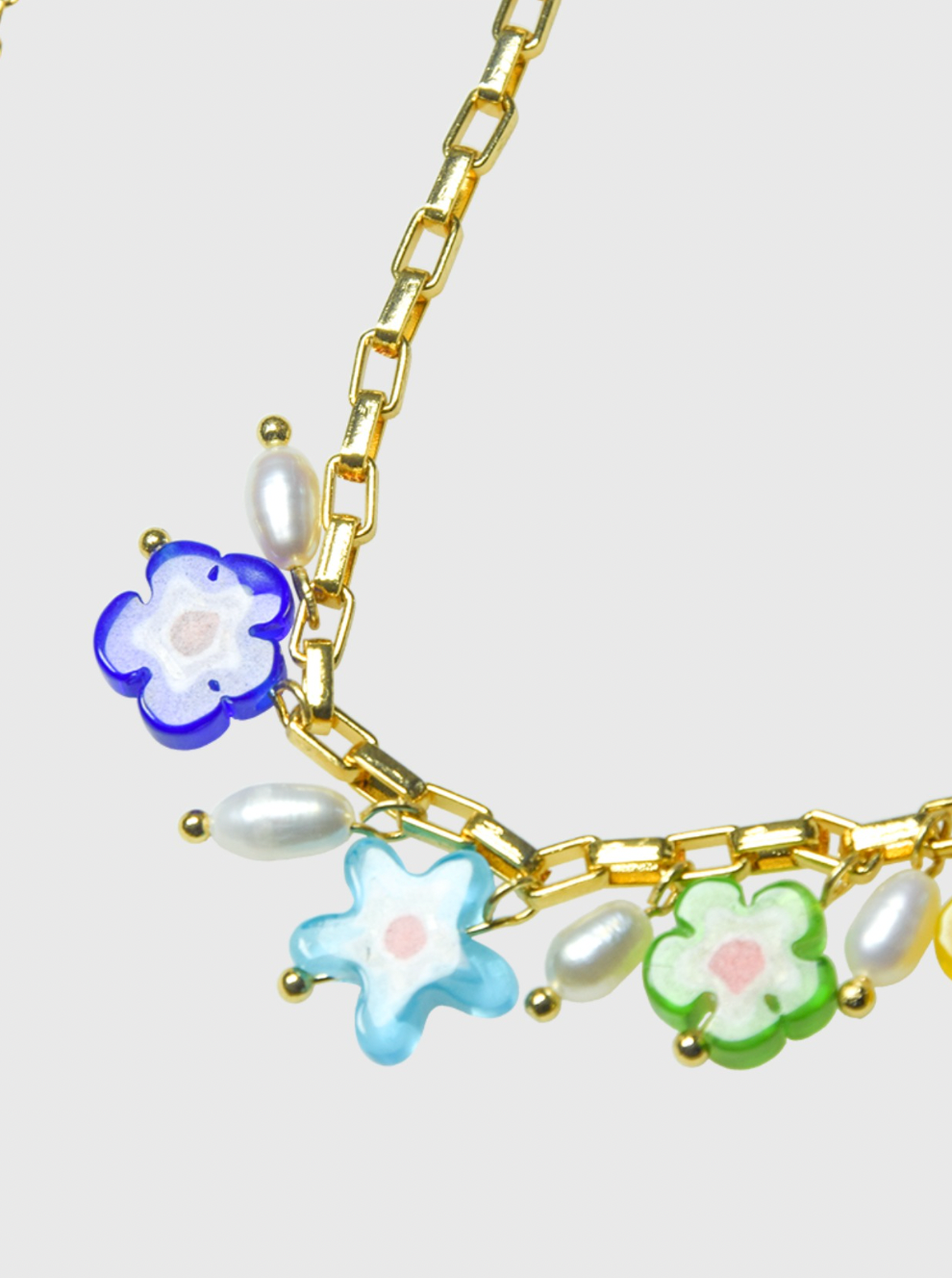 AWE Glass Flower Pearl Necklace