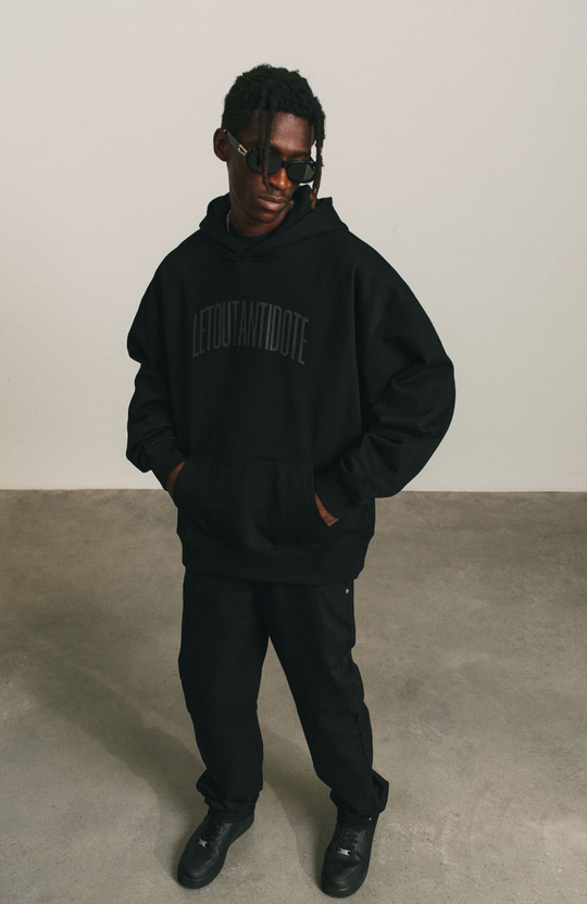 ANTIDOTE Basic Logo Print Hoodie