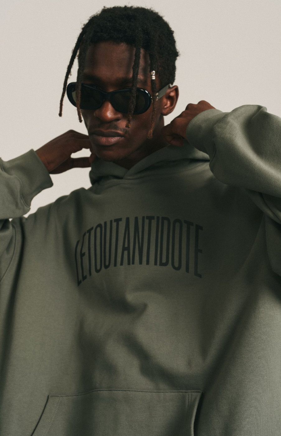 ANTIDOTE Basic Logo Print Hoodie