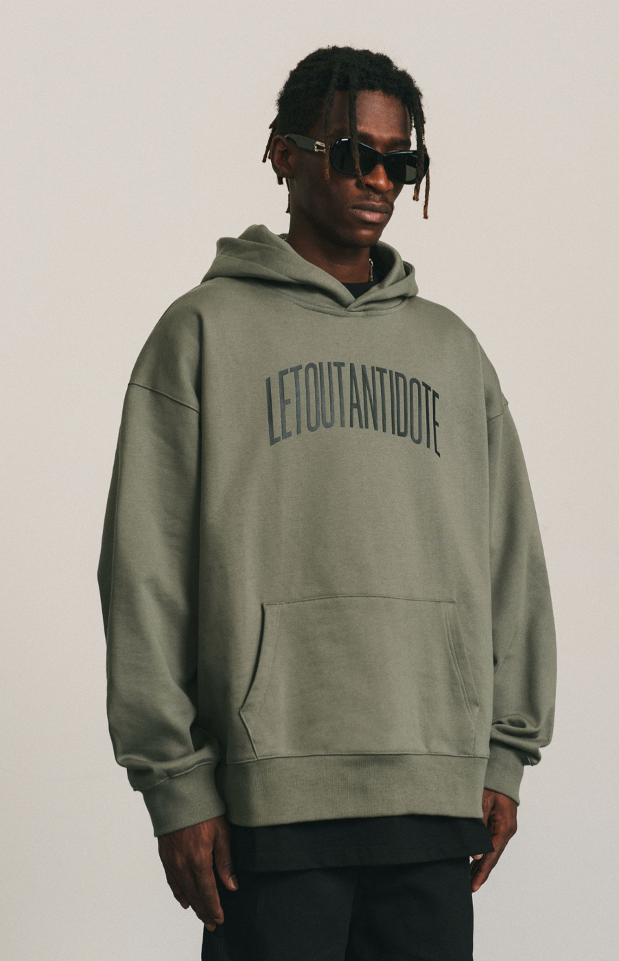 ANTIDOTE Basic Logo Print Hoodie