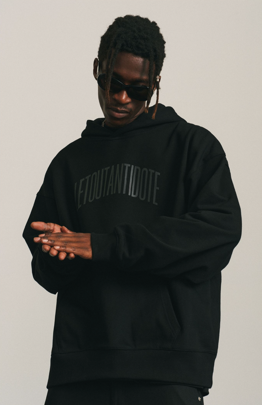 ANTIDOTE Basic Logo Print Hoodie