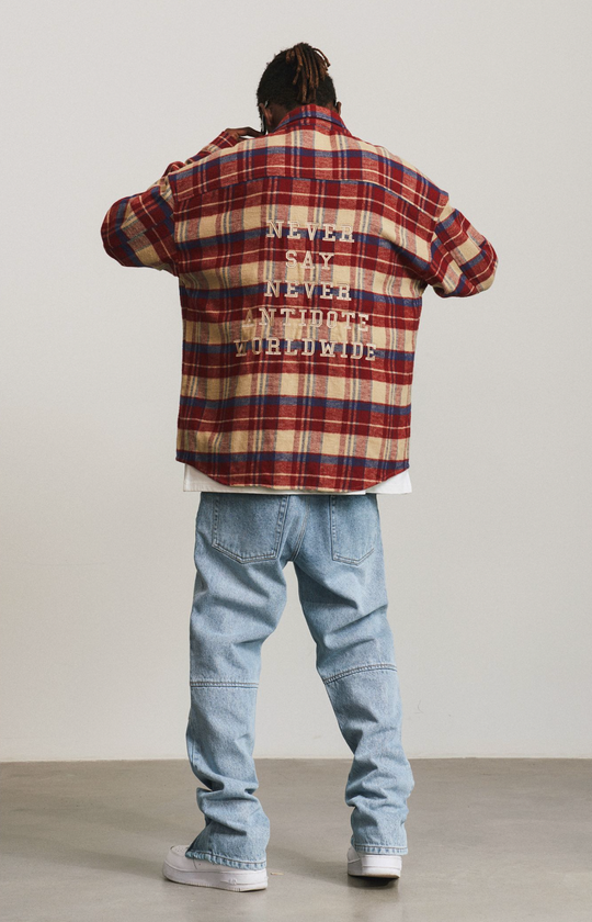 ANTIDOTE Washed Zipper Deconstructed Patchwork Denim Jeans