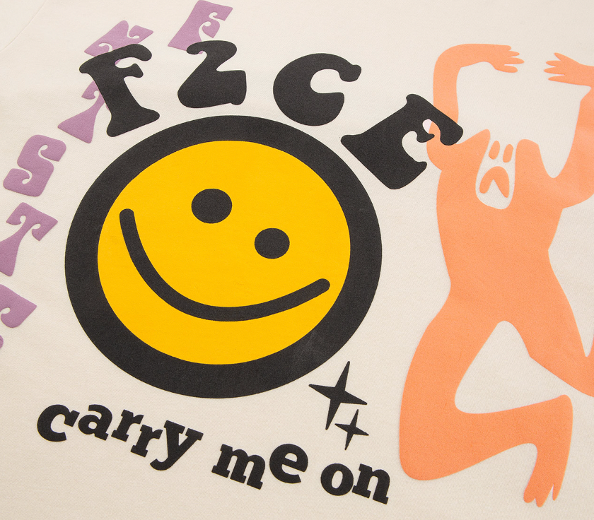 F2CE Smiley Face Creative Printing Tee