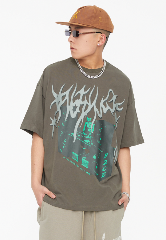 F2CE Graffiti Print Vintage Tee