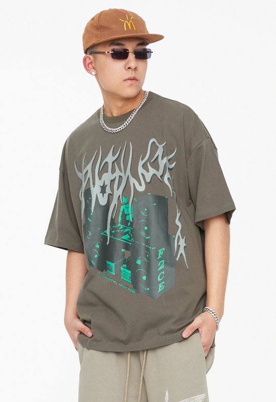 F2CE Graffiti Print Vintage Tee