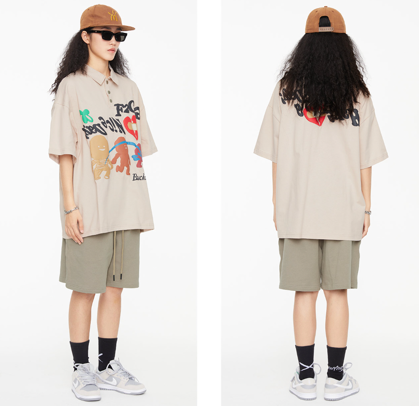 F2CE Foam Graffiti Print Polo Shirt