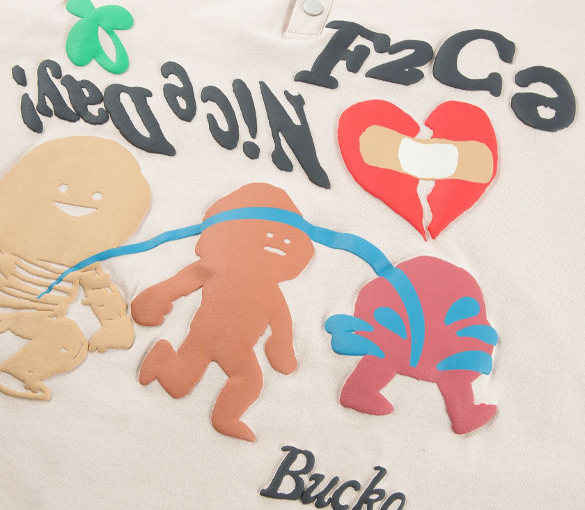 F2CE Foam Graffiti Print Polo Shirt