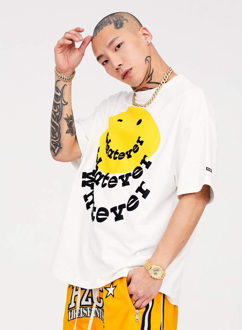 F2CE Foam Printed Smiley Face Tee