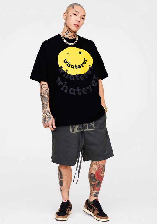 F2CE Foam Printed Smiley Face Tee