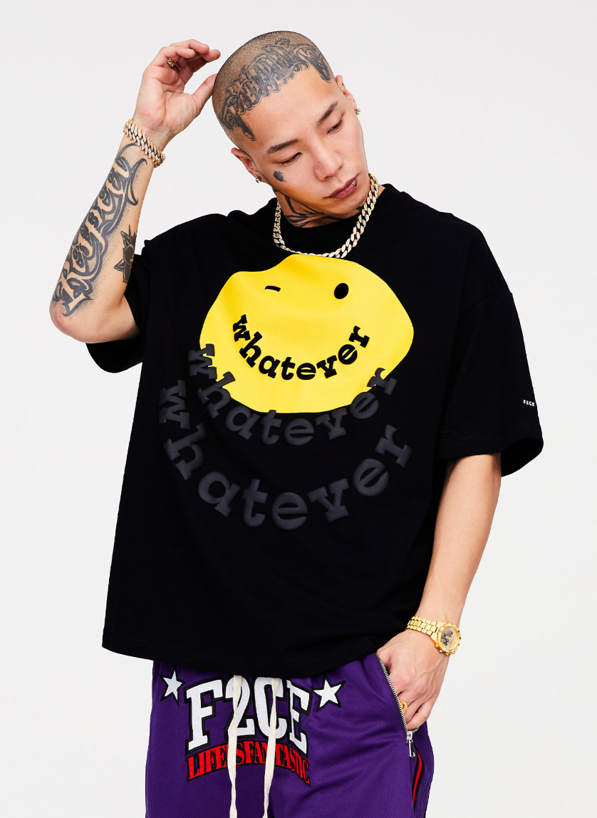 F2CE Foam Printed Smiley Face Tee