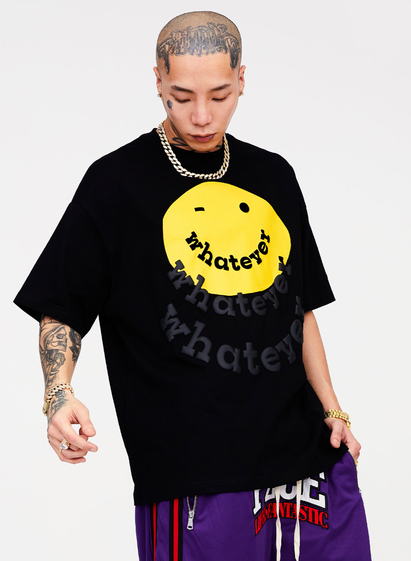 F2CE Foam Printed Smiley Face Tee