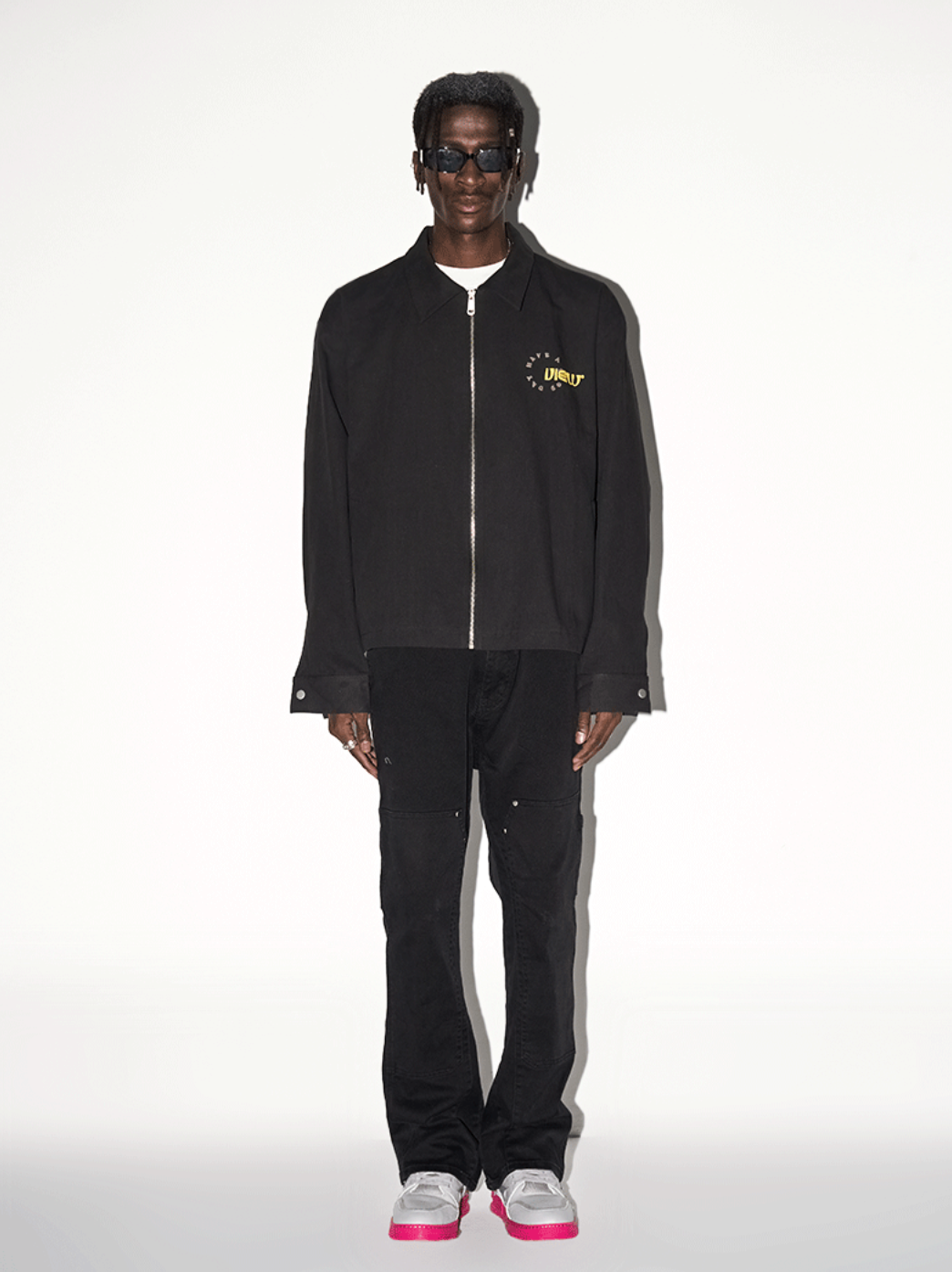 Harsh and Cruel Cartoon Face Foam Print Jacket