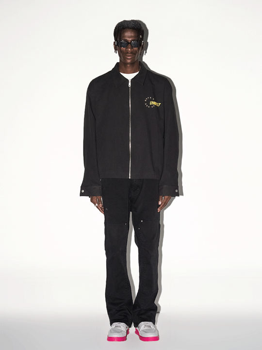 Harsh and Cruel Cartoon Face Foam Print Jacket