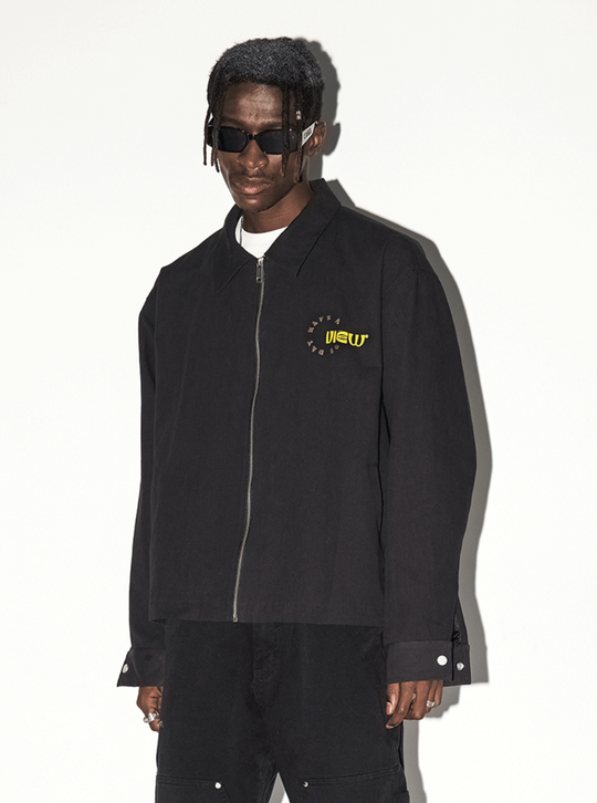 Harsh and Cruel Cartoon Face Foam Print Jacket