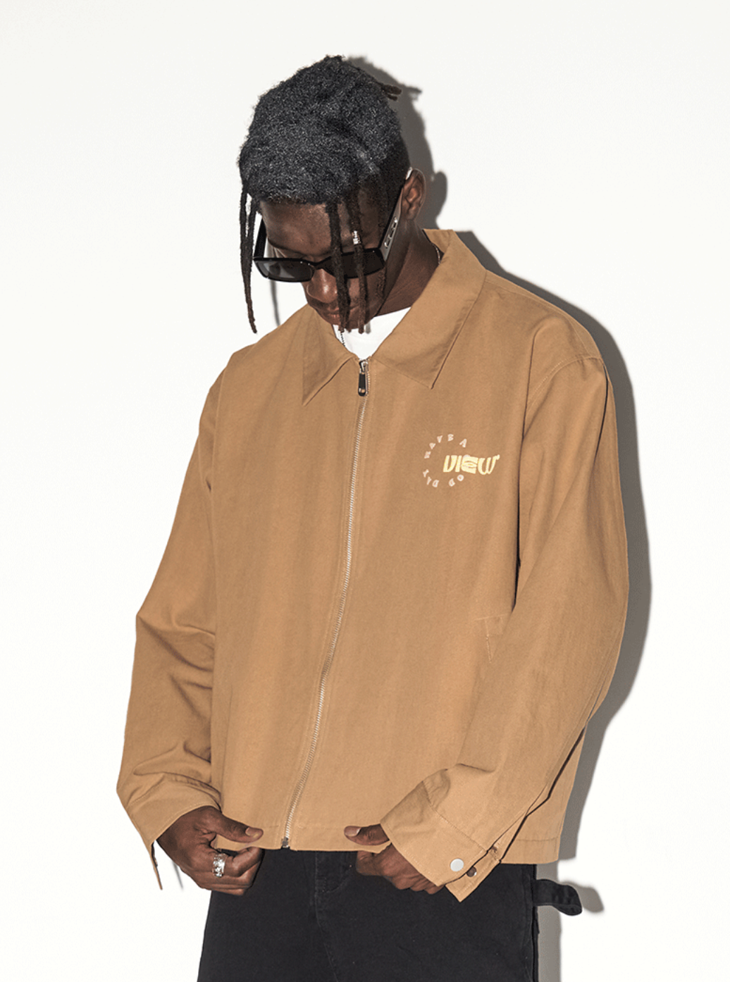 Harsh and Cruel Cartoon Face Foam Print Jacket