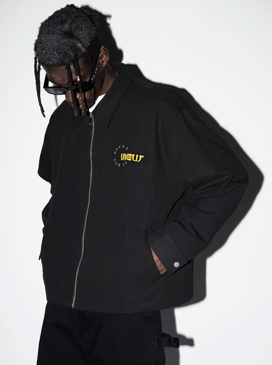 Harsh and Cruel Cartoon Face Foam Print Jacket