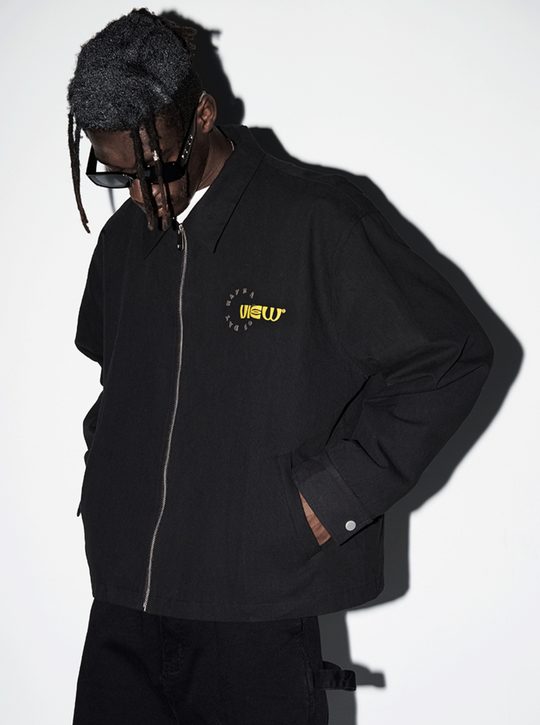 Harsh and Cruel Cartoon Face Foam Print Jacket