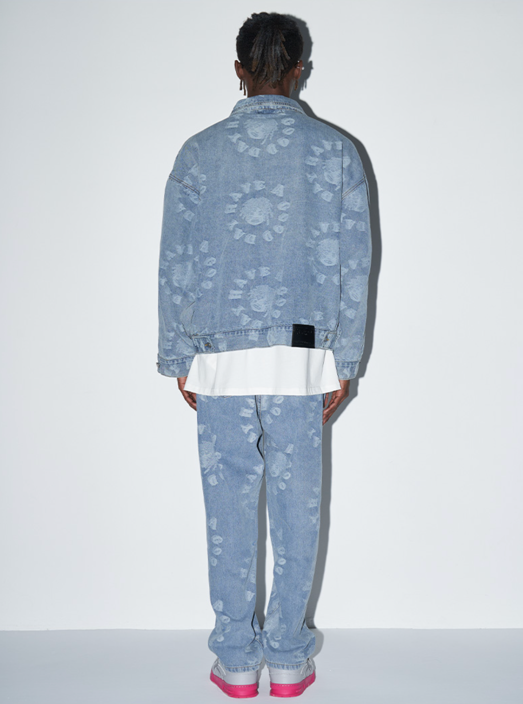 Harsh and Cruel 3D Circles All Over Denim Jacket