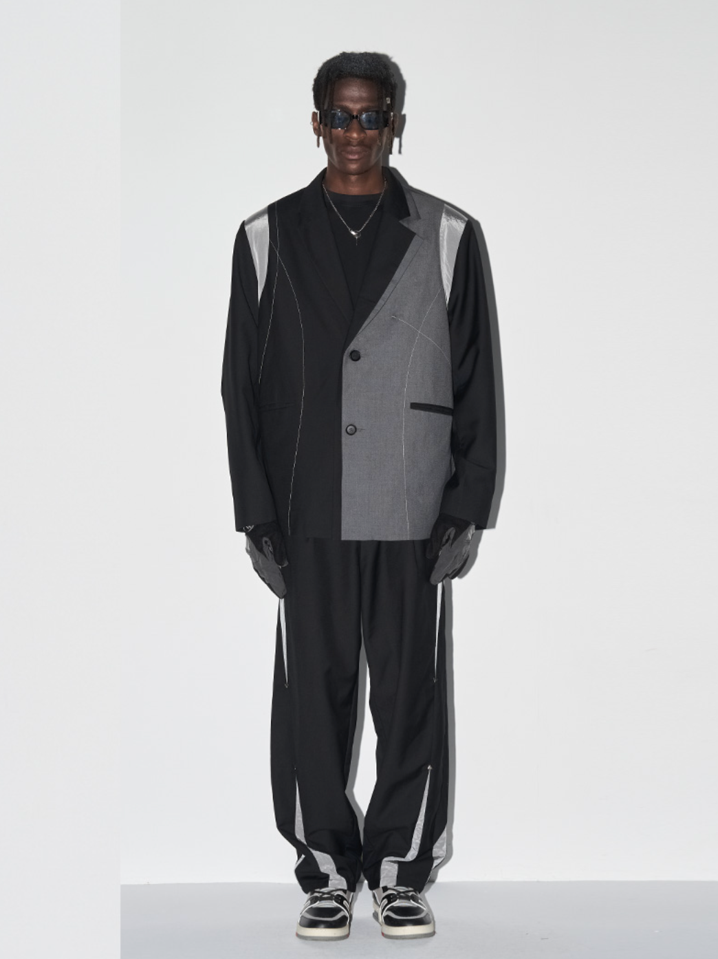 Harsh and Cruel Deconstructed Asymmetric Nylon Blazer