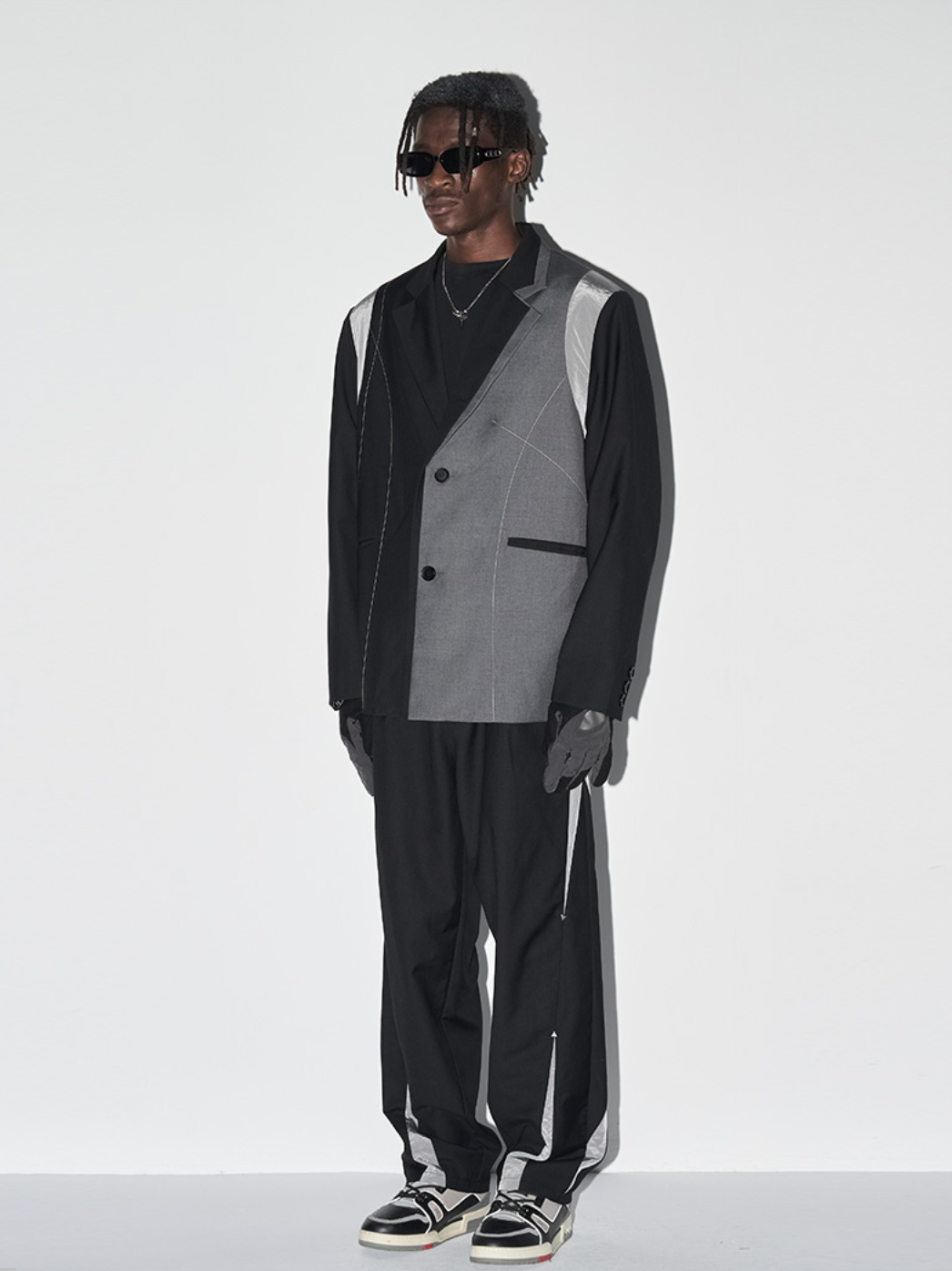 Harsh and Cruel Deconstructed Asymmetric Nylon Blazer