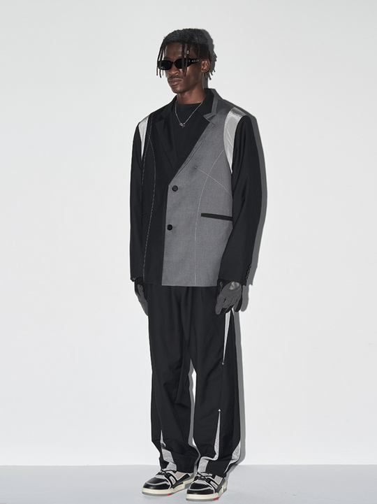 Harsh and Cruel Deconstructed Asymmetric Nylon Blazer