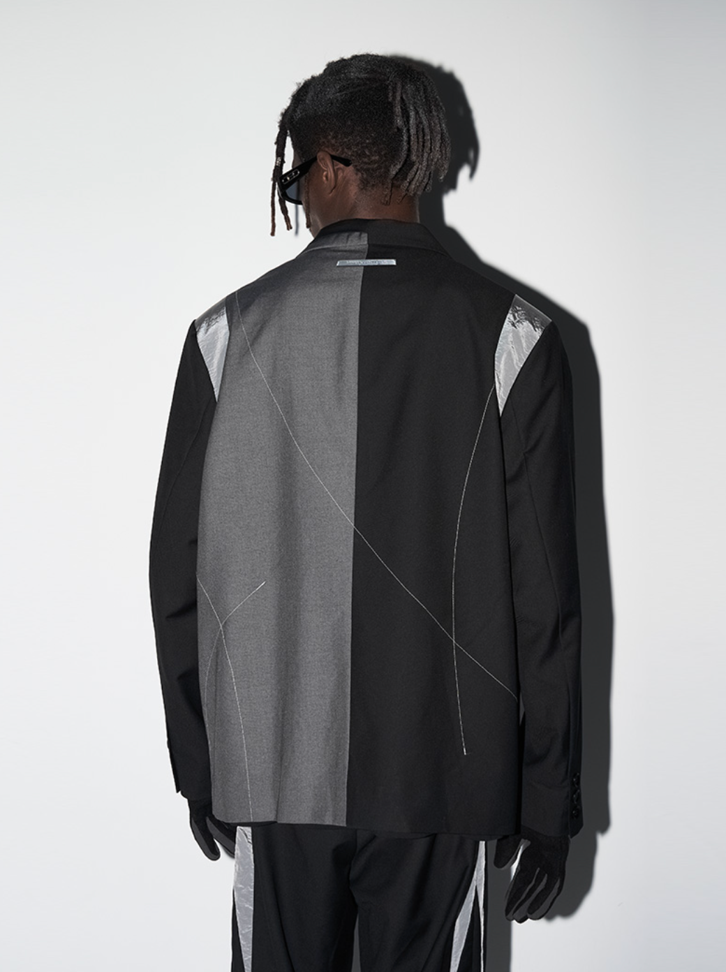 Harsh and Cruel Deconstructed Asymmetric Nylon Blazer