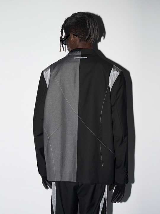 Harsh and Cruel Deconstructed Asymmetric Nylon Blazer