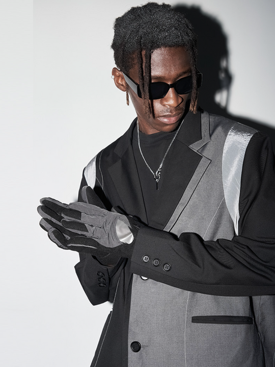 Harsh and Cruel Deconstructed Asymmetric Nylon Blazer