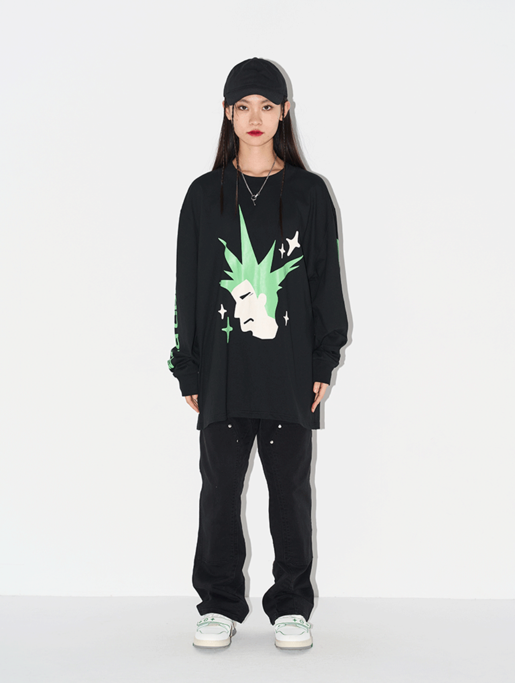 Harsh and Cruel Punk Head Printed L/S Tee