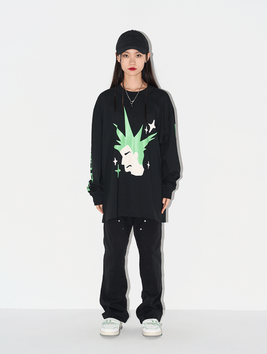 Harsh and Cruel Punk Head Printed L/S Tee