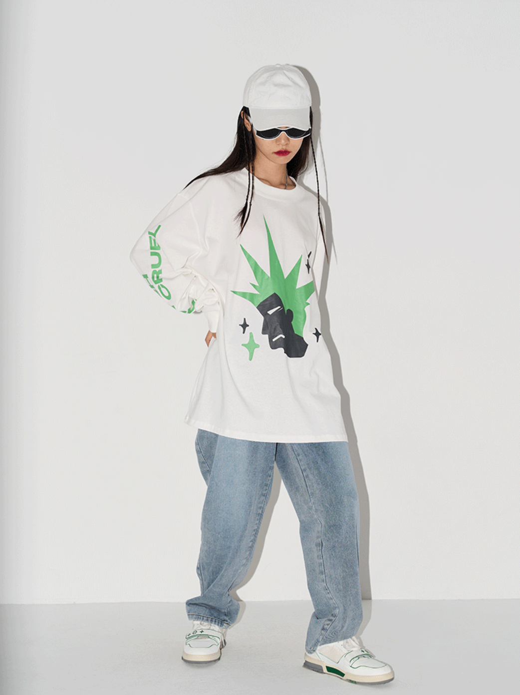 Harsh and Cruel Punk Head Printed L/S Tee