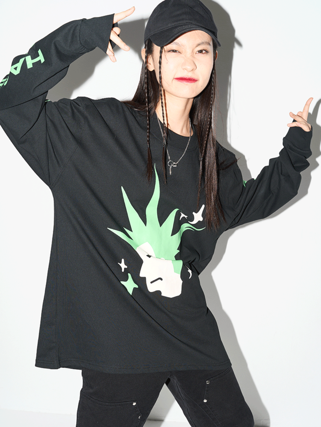 Harsh and Cruel Punk Head Printed L/S Tee