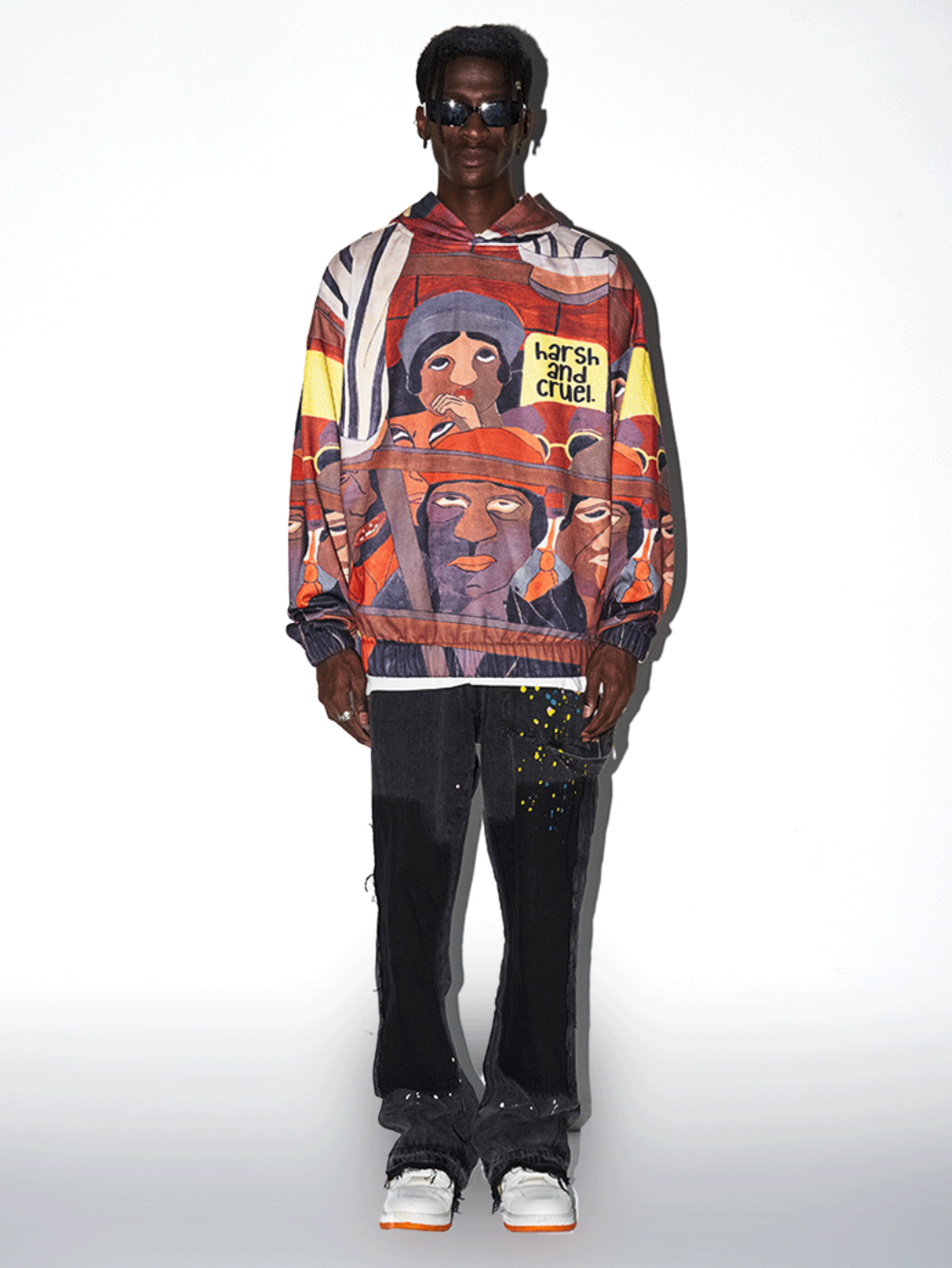 Harsh and Cruel Abstract Paint Full Print Hoodie