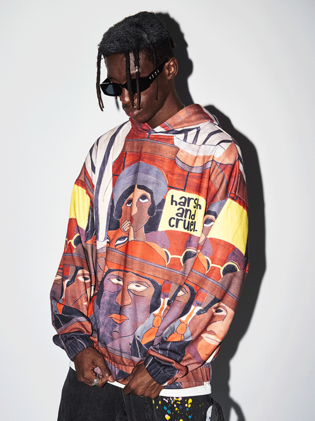 Harsh and Cruel Abstract Paint Full Print Hoodie