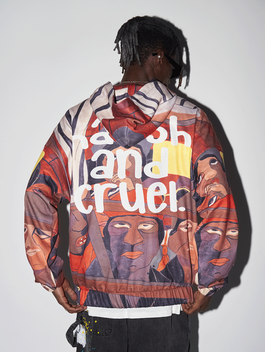 Harsh and Cruel Abstract Paint Full Print Hoodie