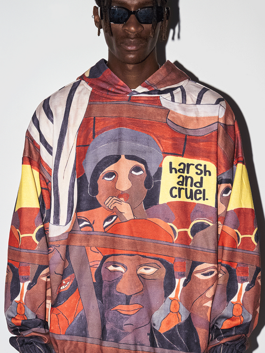 Harsh and Cruel Abstract Paint Full Print Hoodie