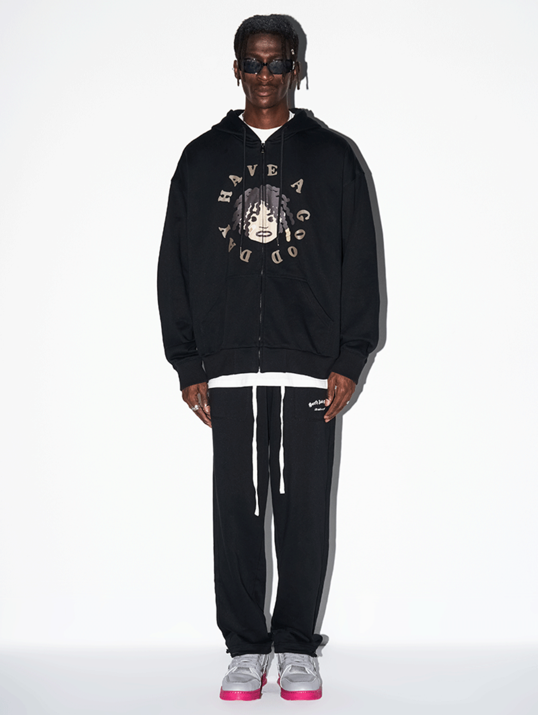 Harsh and Cruel Cartoon Face Zipper Hoodie