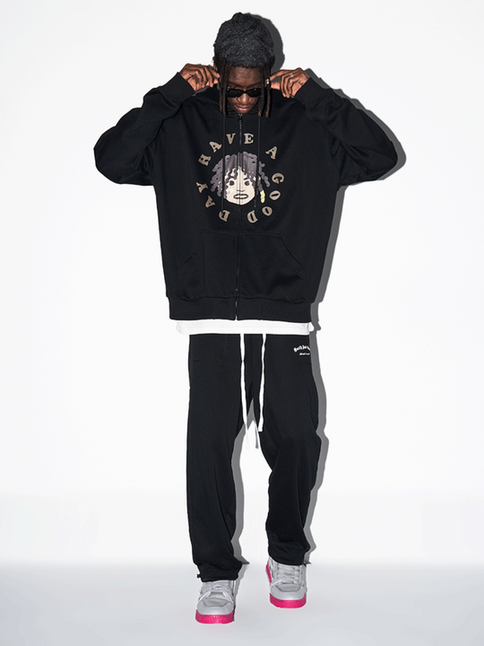 Harsh and Cruel Cartoon Face Zipper Hoodie