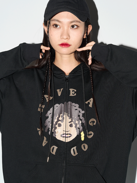 Harsh and Cruel Cartoon Face Zipper Hoodie