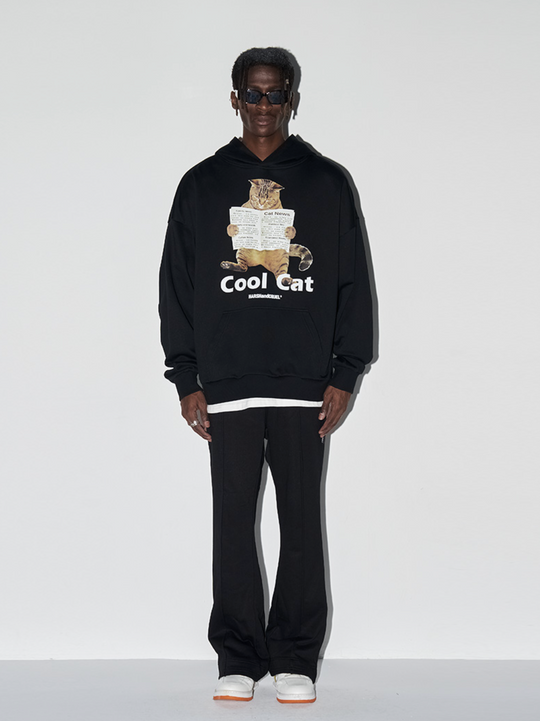 Harsh and Cruel Cool Cat Printed Hoodie