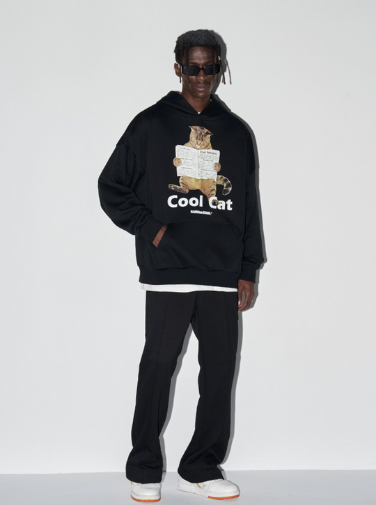Harsh and Cruel Cool Cat Printed Hoodie